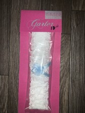 Vintage Wedding Garter White Lace Blue Flower NOS