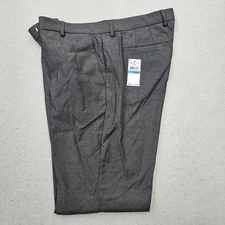 Perry Ellis Portfolio Mens 36x32 Modern Fit Black Birdseye Pattern Dress Pants