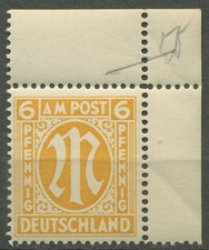 Bizone 1945 AM-POST Englischer Druck, Papier z, 13 A z Ecke 2 postfrisch