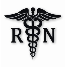 Caduceus RN Symbol Nurse Medical - Vinyl Decal Sticker - CHOOSE Size  Color