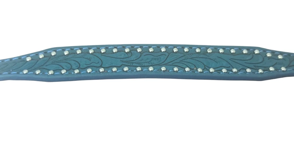 Brighton Sierra Bandit Bracelet- turquoise - silver color studs -leather - Image 2 of 3