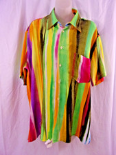 Mens Vintage Moschino Cheap  Chic Rainbow Short Sleeve Hawiian Shirt 17/43 VGC