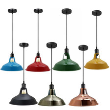 Vintage Industrial Metal Pendant Light Shade Hanging Retro Ceiling Lamp Fittings