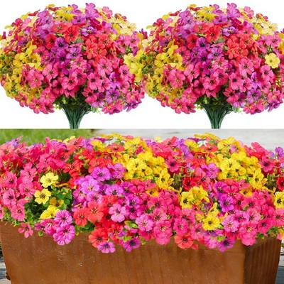 InnoGear Artificial Flowers for Outdoors, 12 Bundles UV Resistant Fake Silk F...