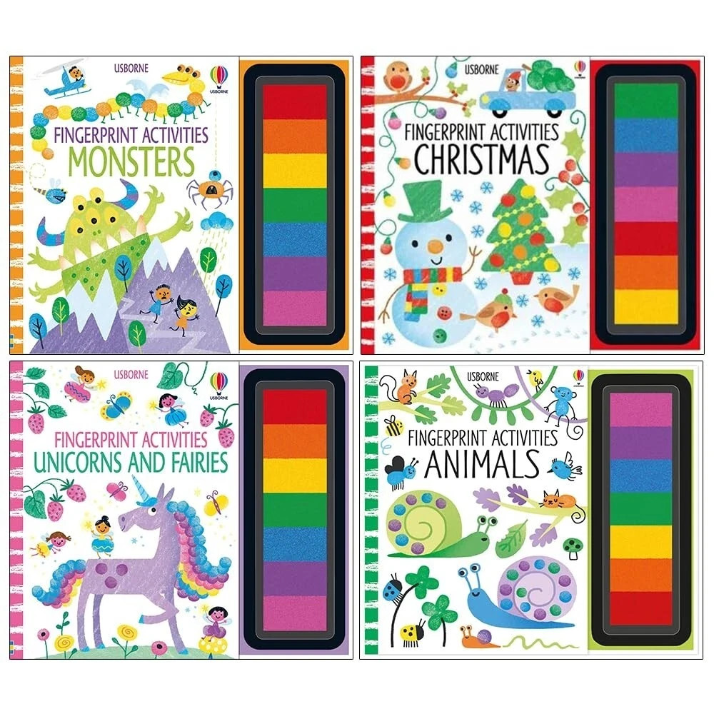 Fiona Watt Fingerprint Activities (Series 2) Collection 4 Books Set Christmas