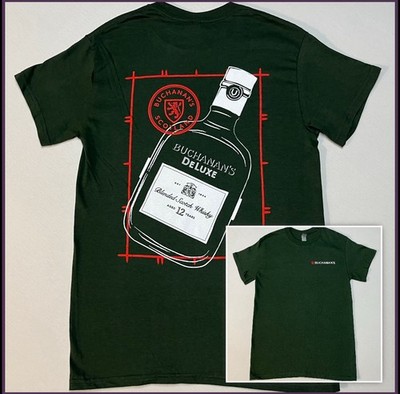 NWOT Buchanan's Deluxe Scotch Whisky Scotland Green T-Shirt Sz S Chest 34  Promo