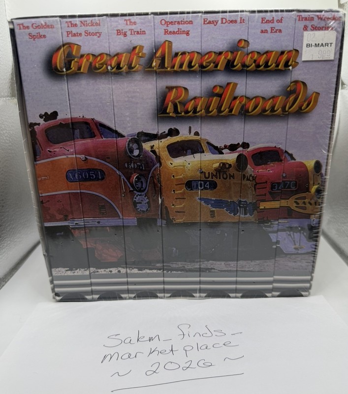 Great American Railroads VHS 7-Tape Set Documentary History Trains - SEALED NEW