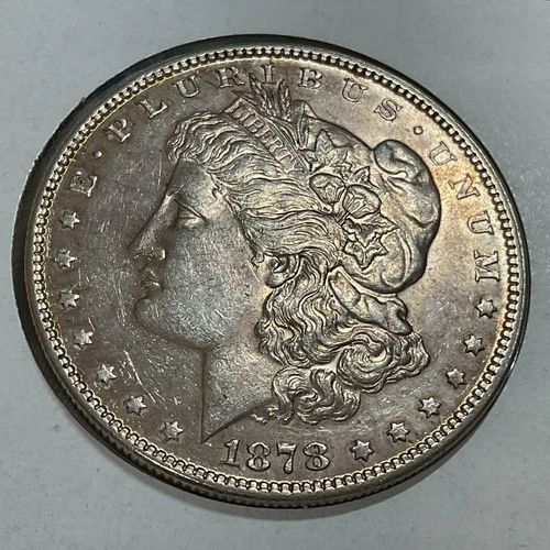 1878 7/8 strong tail feather Morgan Dollar in slider uncirculated