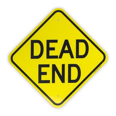 Dead End Sign，- 12''x 12'' - .040 Aluminum 12'' x 12'', Reflective Yellow