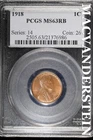 1919 Lincoln Wheat Cent- PCGS MS 63RB Lustrous- No Reserve #SLA715