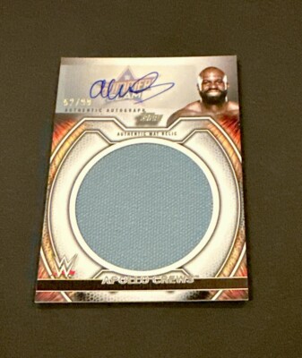 2021 TOPPS WWE UNDISPUTED APOLLO CREWS MAT RELIC AUTO SP # d 52/99!