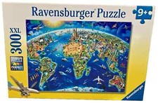 World Landmarks Map - 300 pcs Pieces Puzzle Ravensburger New
