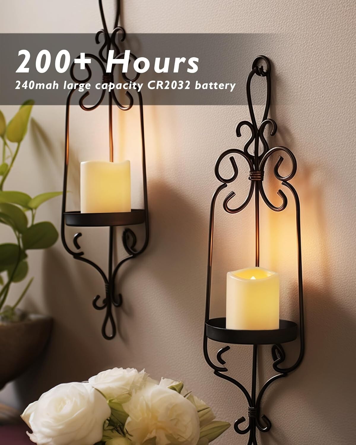 Homemory 24Pk Flickering Flameless Votive Candles, 200+Hour Electric Fake Candle