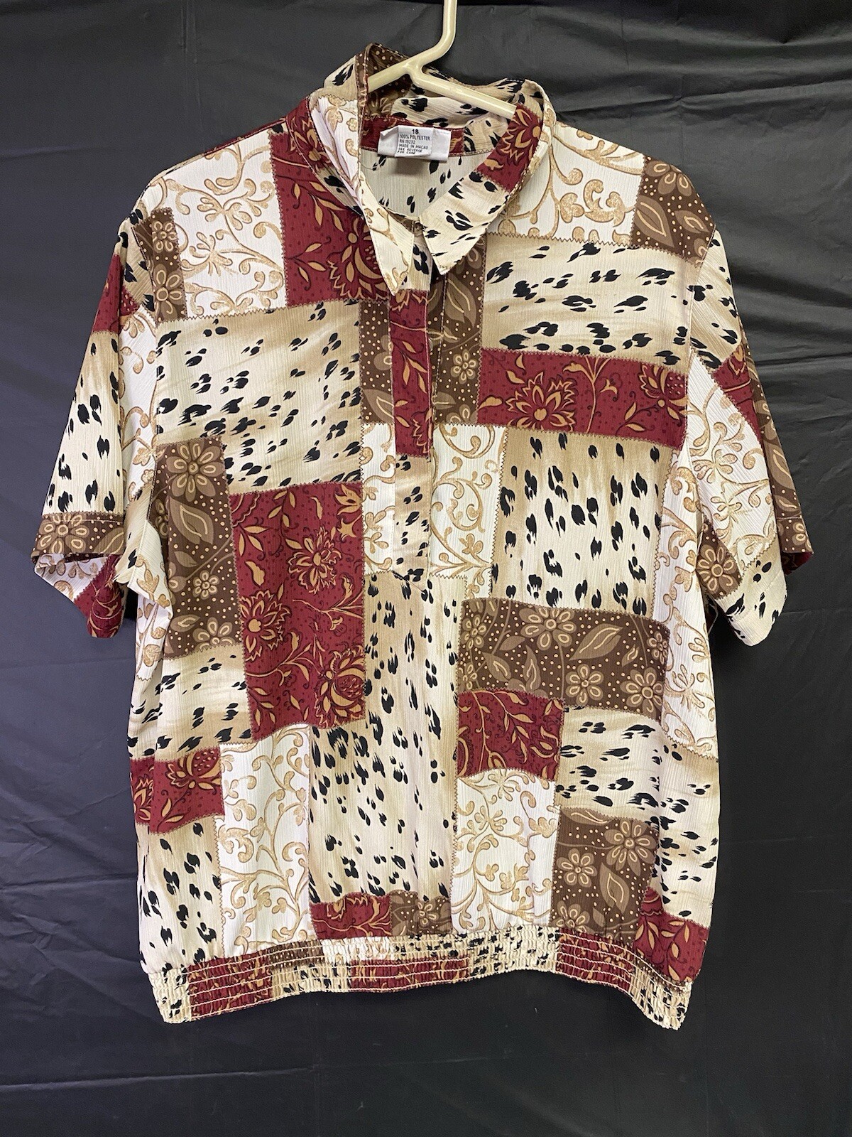 Alfred Dunner Women’s Patchwork Half Button Up. S… - image 1