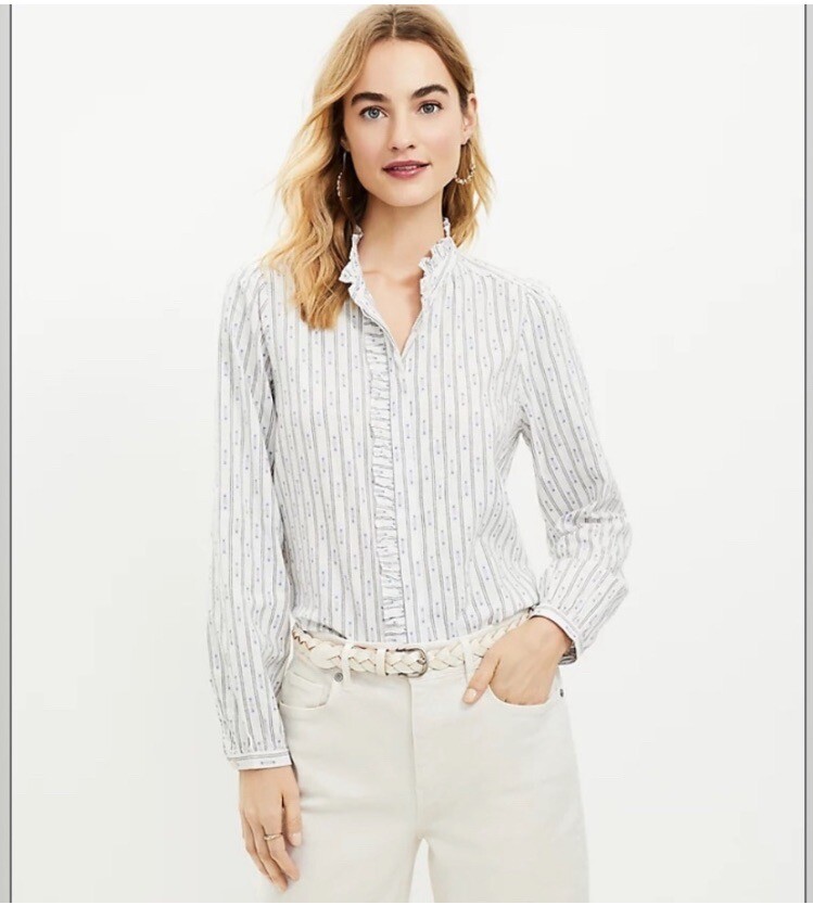 loft ruffle sleeve top