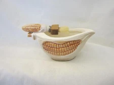 Vintage Corn Butter Dish and Corn Brush Japan