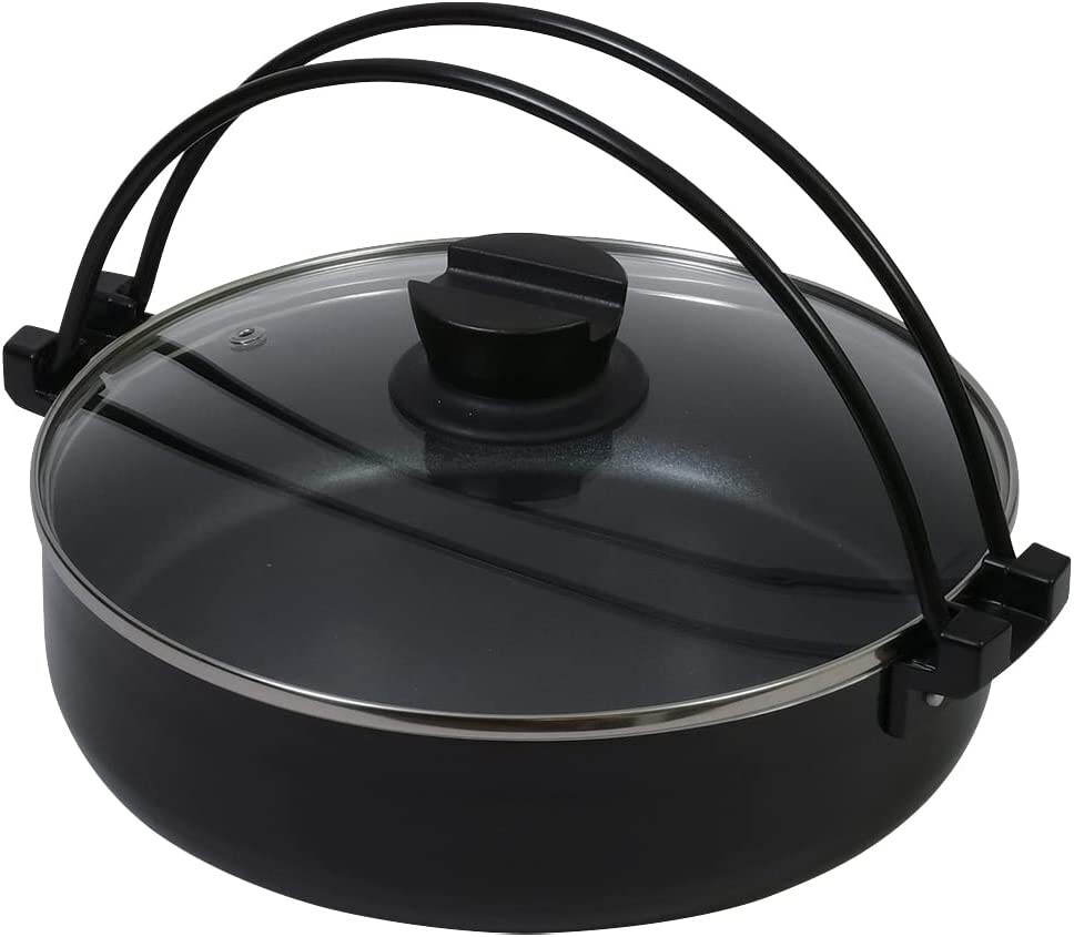 Japanese SUKIYAKI Cooker NABE Cooking Grill Pan IH 26cm with Lid