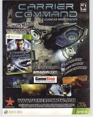 Carrier Command GAEA Mission Xbox Video Game Art 2012 Vintage Print Ad Poster 