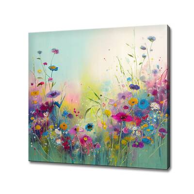 Wildblumen Leinwand Kunstdruck | Botanisches Blumenbild | Wandbehang