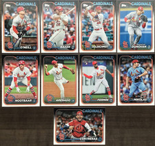 ST. LOUIS CARDINALS 2024 Topps Series 1 Base Team Set (9 Cards) Jose Fermin RC+