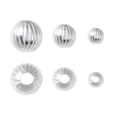 Sterling Silver Round Beads Spacers for Jewelry Making * Different Sizes