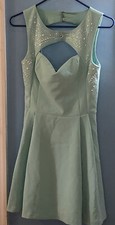 GUESS Los Angeles Women's Mint Green Fit & Flare Rhinestone Party Dress - Sz 4