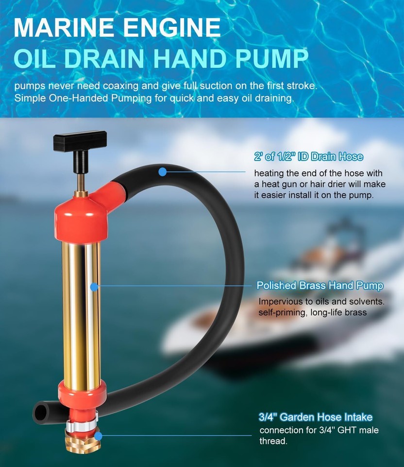 Marine Engine Oil Drain Hand Pump Boat Oil Change Pump 340600130 for