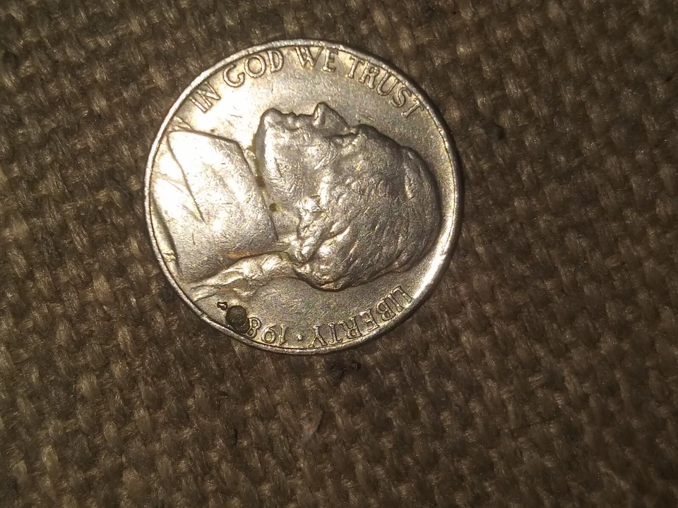 1980 p jefferson nickel error it has a error on the 1980 - Image 3 of 4