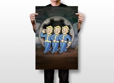Fallout 76 Vault Boys Mascot Action Gamer Art Wall Room Poster