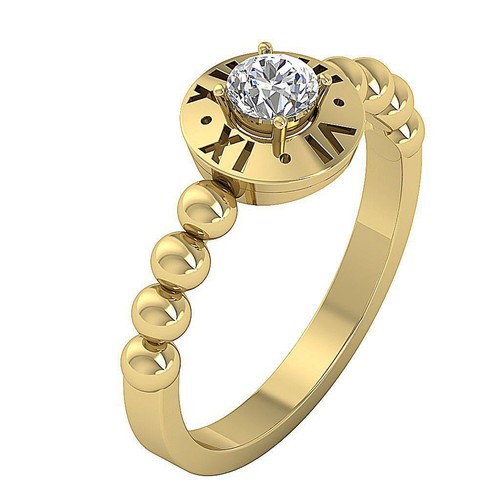 35ct natural diamond 14kt yellow gold prong set