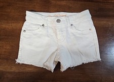 Cat  Jack Shorts Girls Sz XS 4/5 White Cutoffs Denim Raw Hem