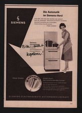 BERLIN, Werbung 1958, Siemens-Electrogeräte AG Schrank-Herd 