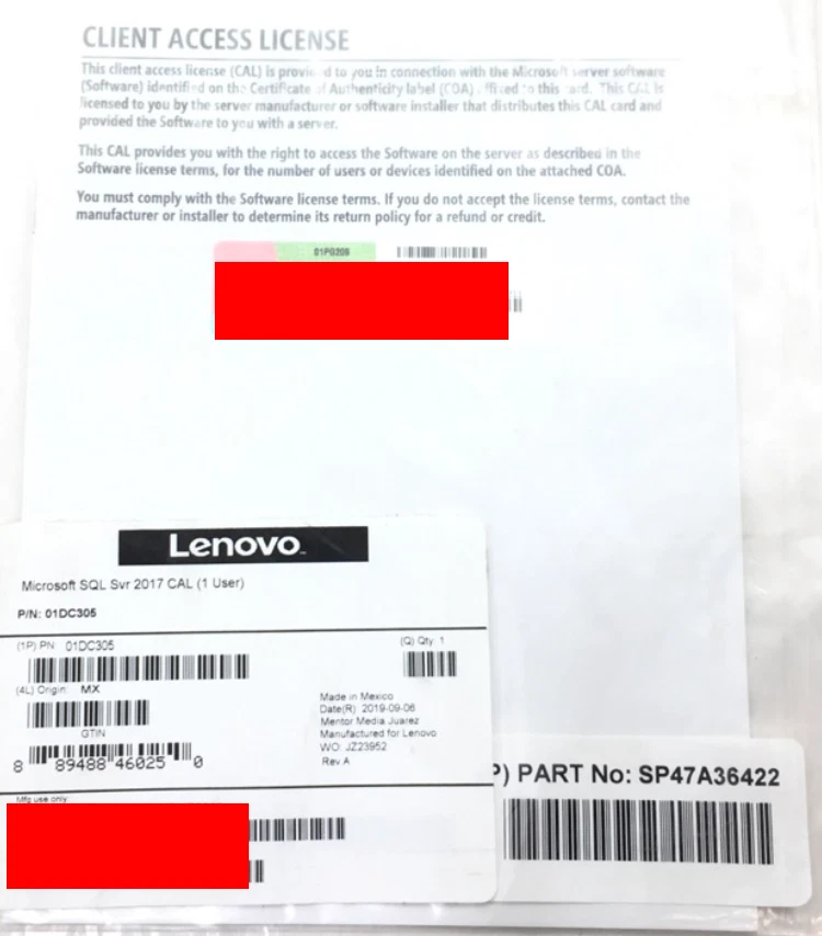 Lenovo Windows SQL Server 2017 License - 1-user CAL - ROK - 01DC305 - Image 2 of 2