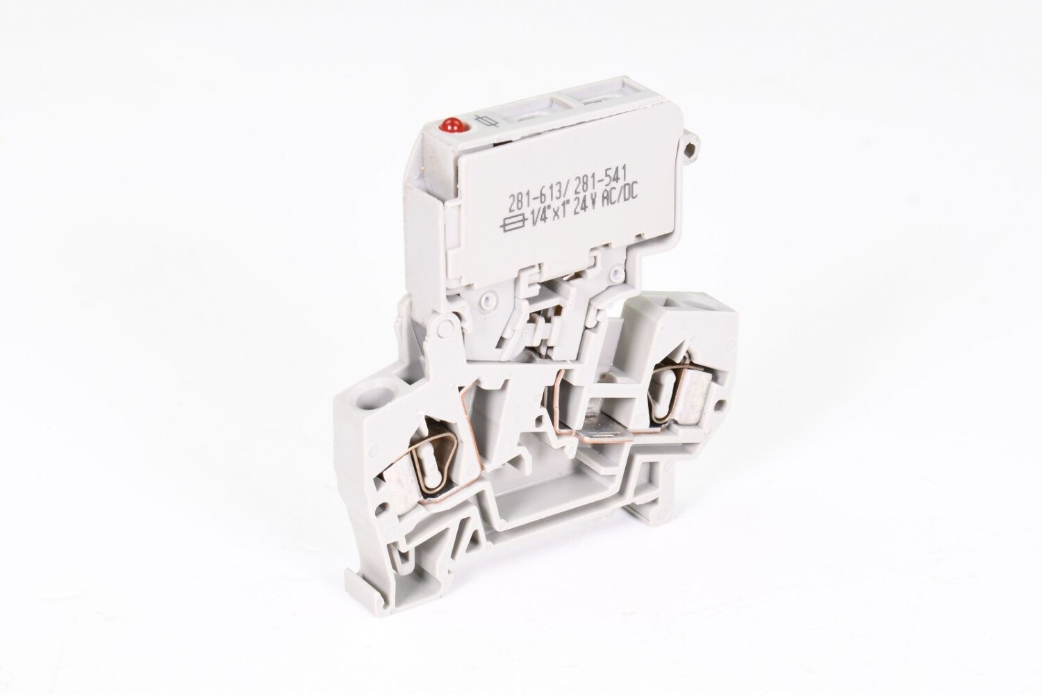 WAGO 281-613/281-541, 2-Conductor fuse terminal block, 1/4""x1""