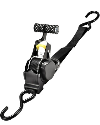 Automatic Retractable Ratchet Tie Down Strap With S hooks Quick Release 1''x10'