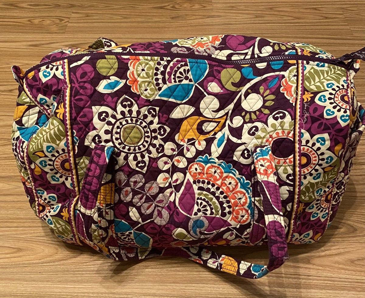 RETIRED SPRING 2013 Vera Bradley PLUM CRAZY Print X Large 