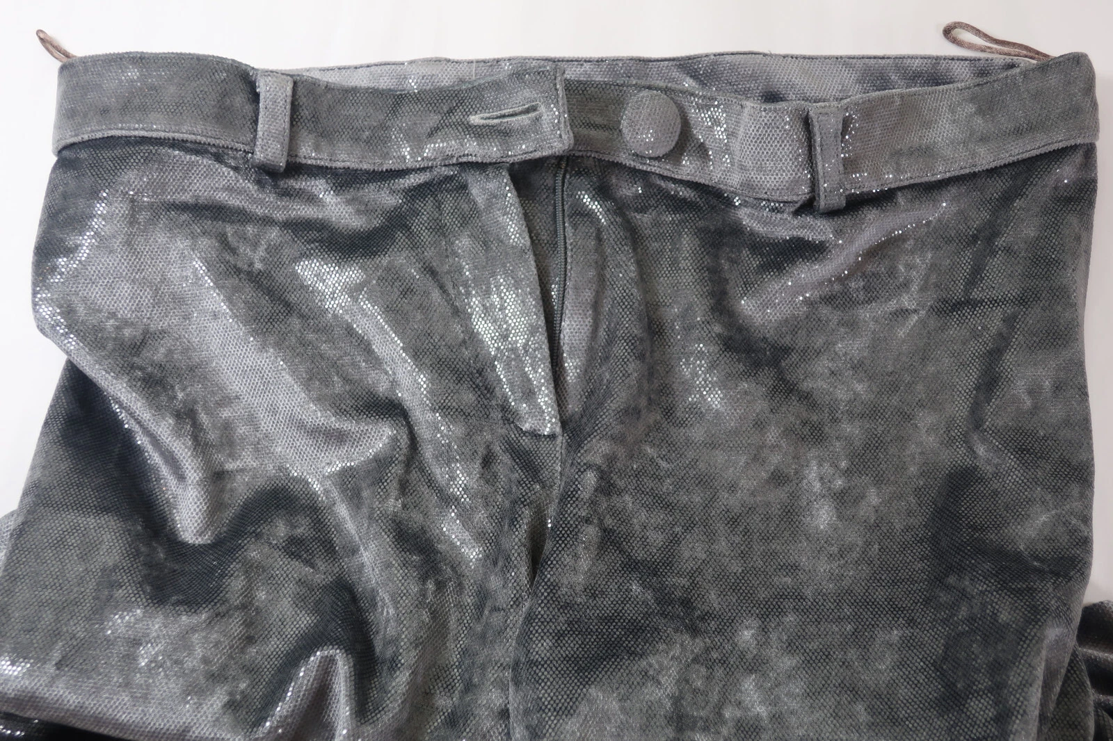 Pantaloni Moschino Velluto Shinny Disco Hip Hop Abito Pantaloni Gambe Larghe S M 42 6 7 8