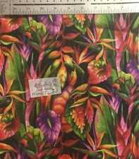 Stunning Mini Tropical Exotic Foliage Cotton Fabric By the Yard