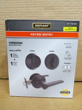 Defiant FREEDOM Keyed Entry Lock Set w/Deadbolt Lever Handle Matte Black NIB