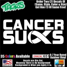 Cancer Sucks Awareness DieCut Vinyl Window Decal Sticker Car Truck SUV JDM