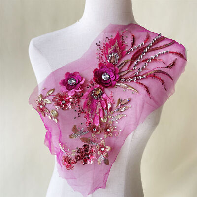 Blumen Pflanze Kostüm Basteln Motiv Strass Spitze Abend Braut Kleid Applikation
