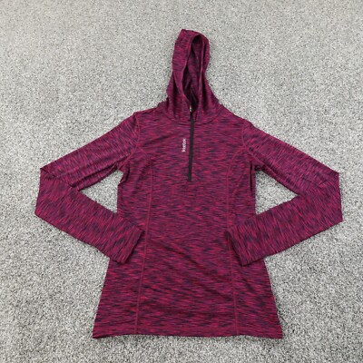Reebok Jacket Womens XS Purple Heather Flecked Sweater Sweatshirt Hoodie Active