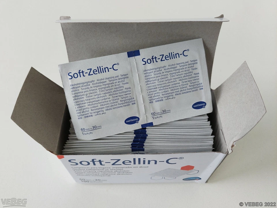 Soft-Zellin-C  von Hartmann 100 Alkoholtupfer - sofort lieferbar - MHD 07/2025 - Bild 3 von 4