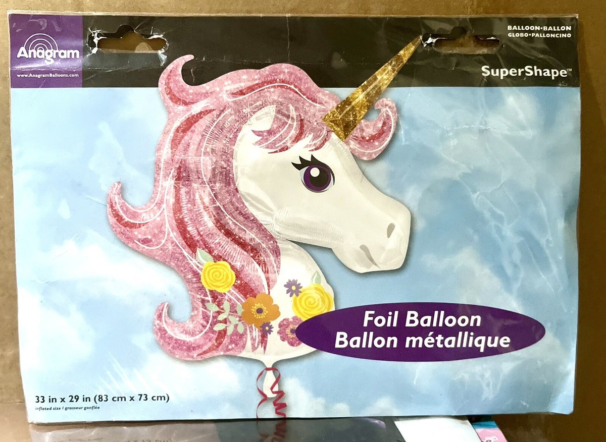 Balloons Direct Unicorn Foil SuperShape Balloon - 33x29 Inches, Helium Or Air Fill