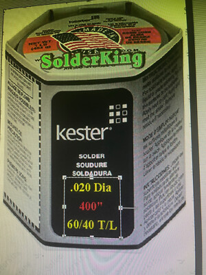 GENUINE KESTER SOLDER 60/40, 0.020  (0.50mm)  ROSIN CORE, 400 Inch's + FREE FLUX