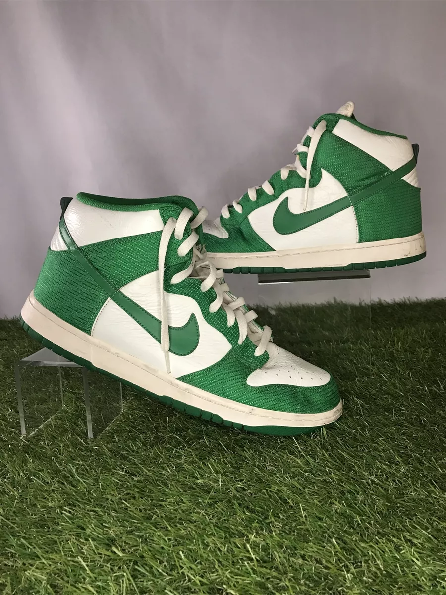 Rare Nike Dunk High (2010) Sail / Lucky Green 317982-100 US Men's Size 13  Shoes