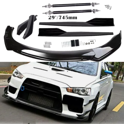#ad Front Rear Bumper Lip Spoiler Splitter Body Kit Side Skirt FOR MITSUBISHI LANCER $69.99