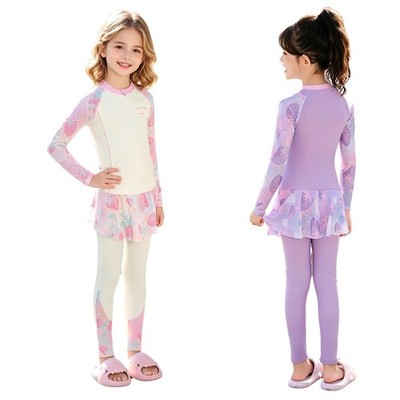 Girls Beachwear Swimming Class Sets 3 Pieces Summer Water Park Swimwear Guard