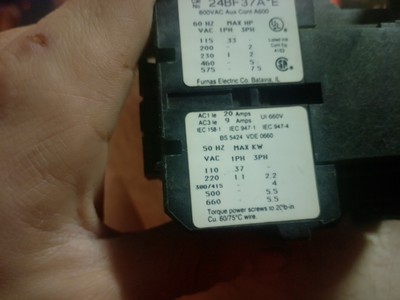 600vac, Aux Cont A 600 Furnase 24;F-37Aa*E