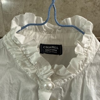 Chanel Uniform Blouse Women Size 40 100% Cotton Staff Only Flawless EUC